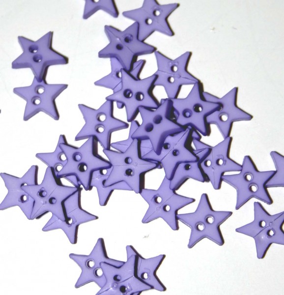 1/4" Violet Star Shaped Buttons