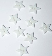 1/4" White Star Buttons