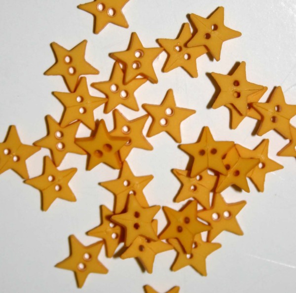 1/4" Yellow Star Shaped Buttons
