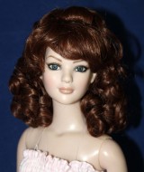 Curly Auburn Wig w Bangs size 7, Auburn