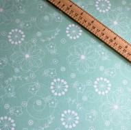 Kimberbell Basics Doodles Teal Fabric Fat Quarter